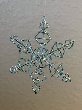 Crate & Barrel Blue Snowflake Christmas Tree Ornament